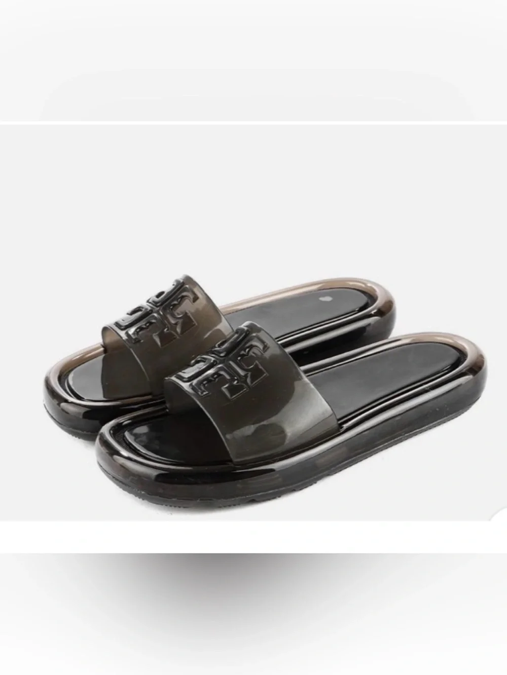 tory burch bubble slide jelly sandals black size 8
